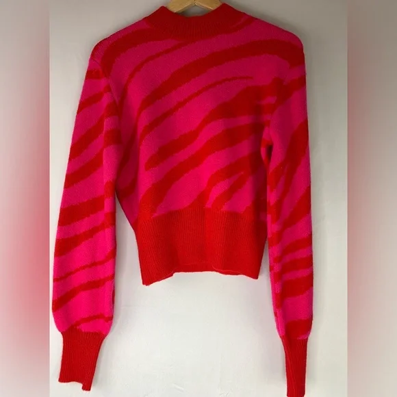 Pre-Owned, Red and Pink Zebra Print Sweater - Picture 4 of 7